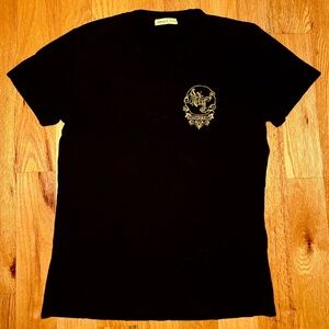 Versace Black Gold Embroidered Tshirt